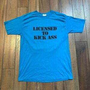 Vintage Funny Graphic T Shirt‎ Men's XL Blue Humor Comedy Joke